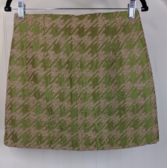 LAUREN BAZAAR by Choi Metallic Houndstooth Miniskirt NWT Sz M - Picture 3 of 6